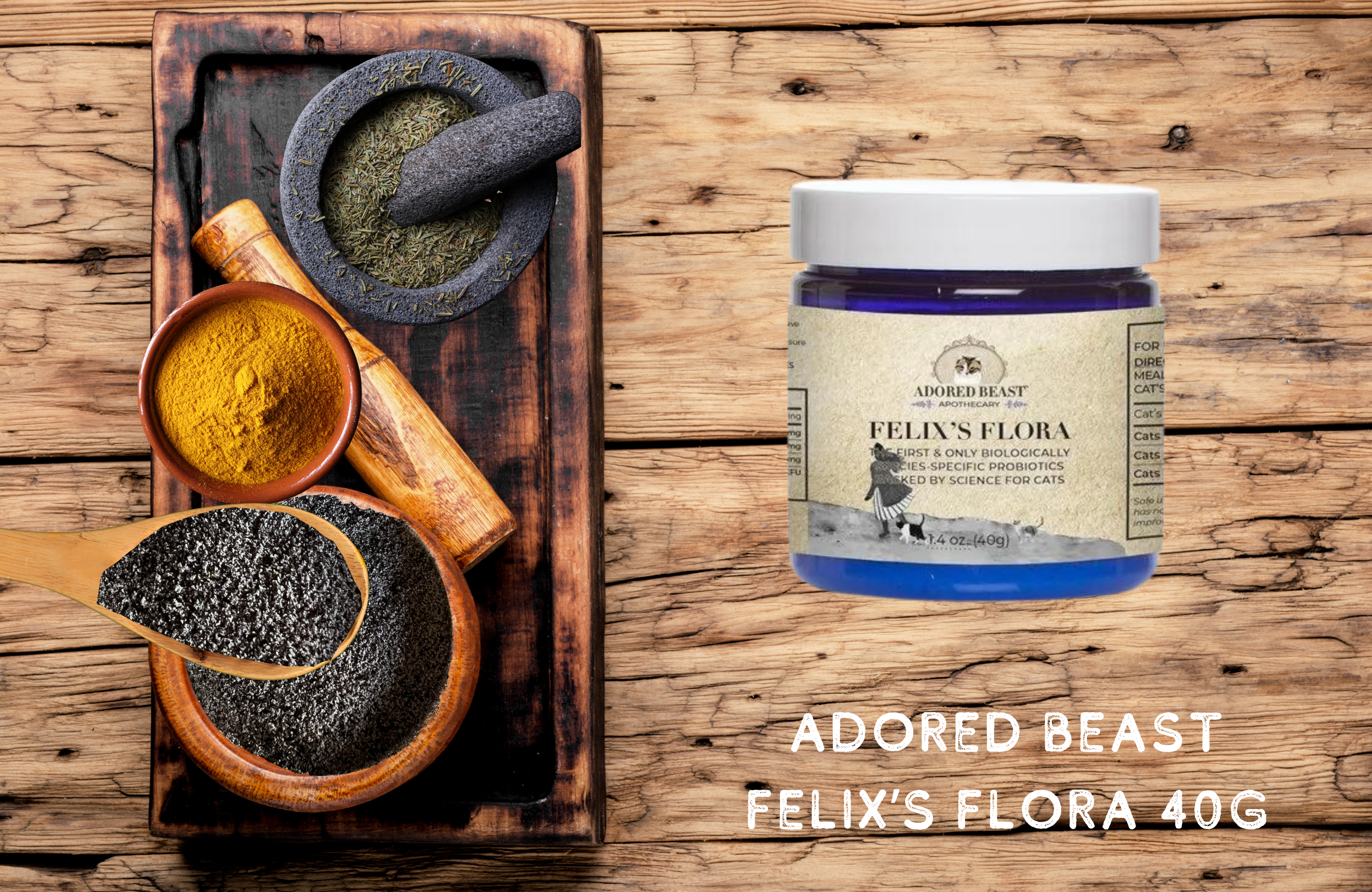 Adored Beast Felix’s Flora- Species specific probiotic for cats- 40g