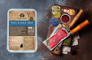 Inner Wolf Free Range Beef 500g Complete Raw Dog Food Sunshine Coast